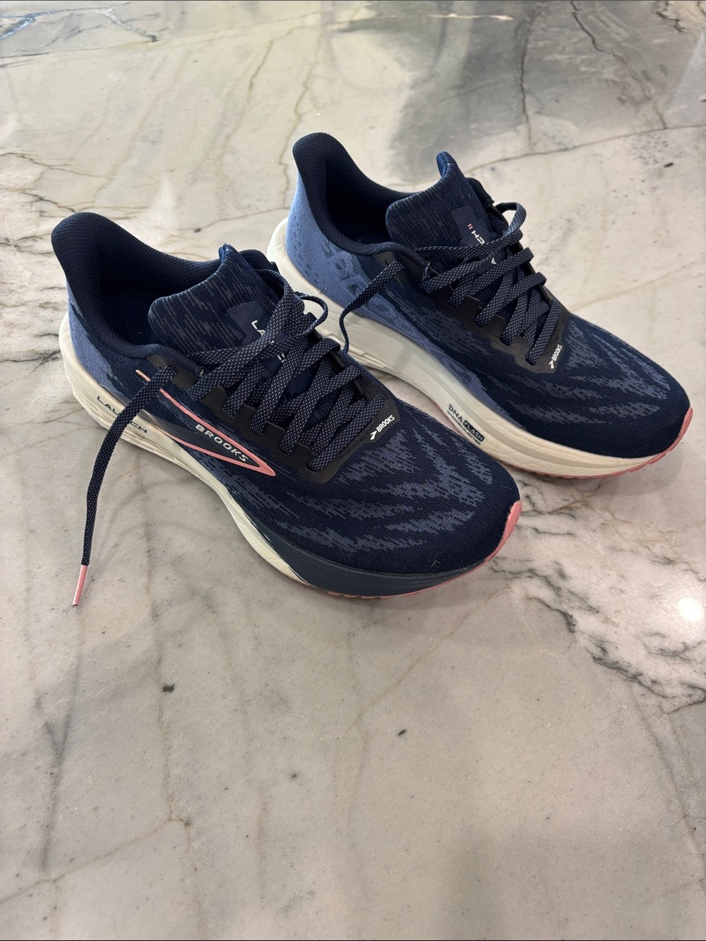 Brooks Navy Running Shoes with Light Blue and Pink Details - Picture 2 of 7